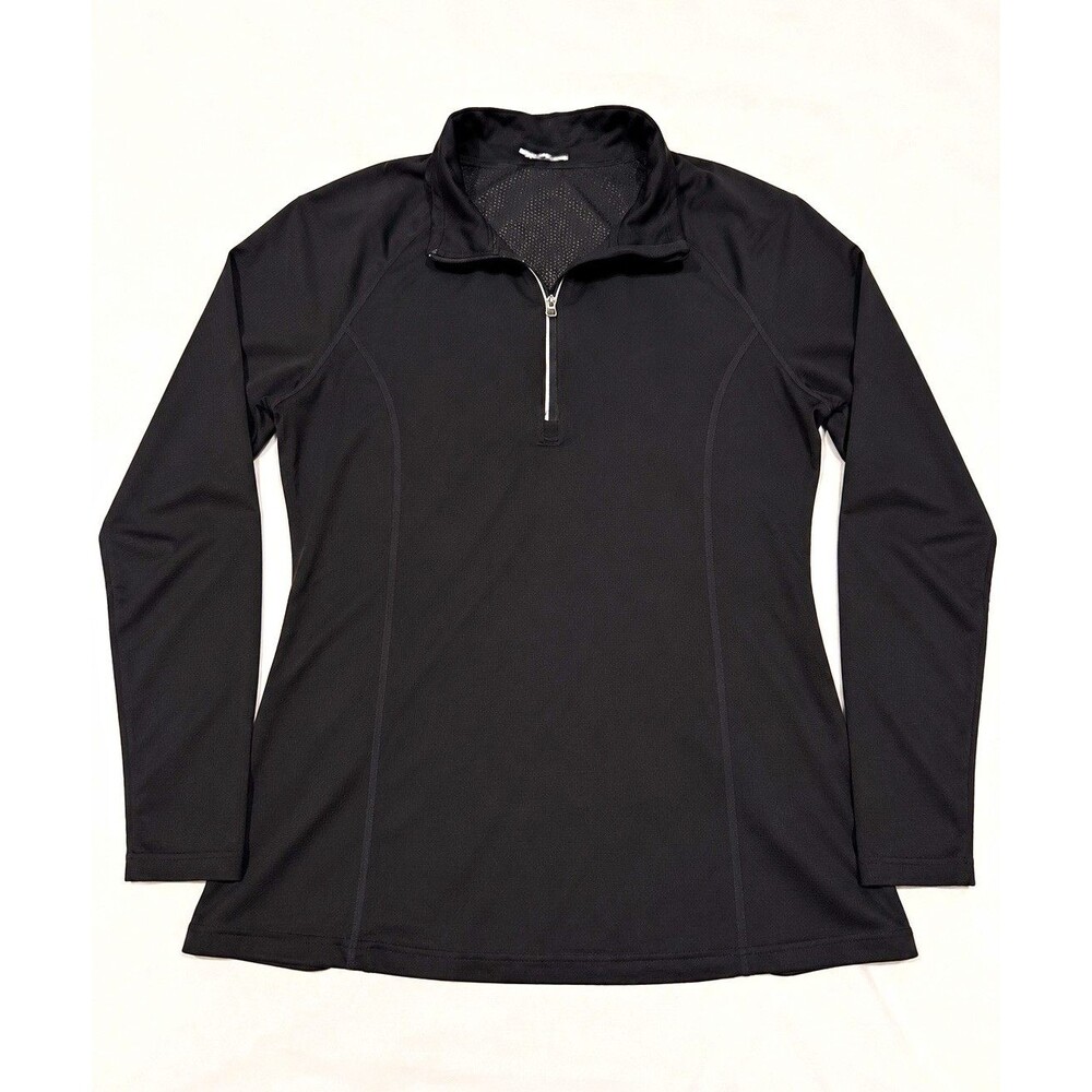 Danskin Dri More Womens Black Quarter Zip Long Sleeve Athletic Top Estimated M